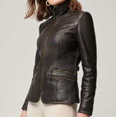 Women Unique Style Real Leather Jacket